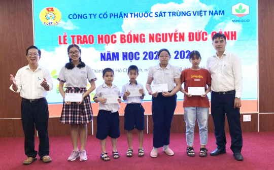 Công đoàn VIPESCO trao 113 triệu đồng học bổng Nguyễn Đức Cảnh năm học 2020-2021