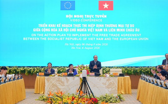 Thủ tướng chủ trì Hội nghị trực tuyến về Triển khai kế hoạch thực thi Hiệp định EVFTA