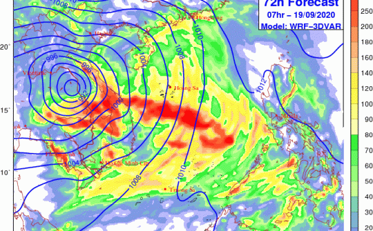 Thời tiết 17-9: Mưa dông diện rộng do ảnh hưởng bão số 5