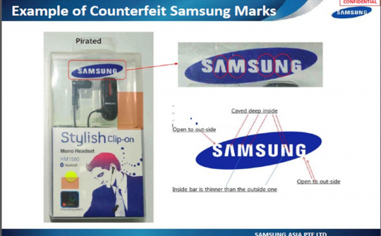 Thu giữ 2.363 linh kiện điện thoại giả mạo nhãn hiệu Apple và Samsung