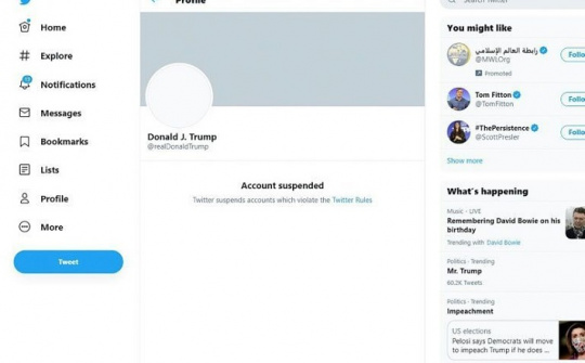 [Quốc tế nổi bật] Twitter trừng phạt ông Trump