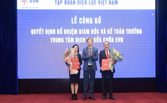 Công bố quyết định bổ nhiệm Giám đốc và Kế toán trưởng Trung tâm Dịch vụ sửa chữa EVN