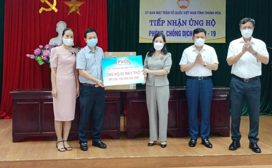 PVOIL trao tặng tỉnh Thanh Hóa máy thở chức năng cao thực hiện công tác phòng chống dịch Covid-19