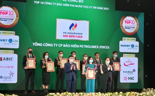 PJICO 6 năm liên tiếp lọt vào tốp đầu trong bảng xếp hạng bảo hiểm uy tín