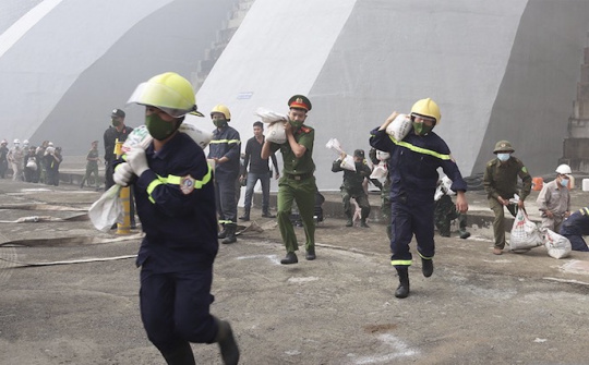 Diễn tập phương án chữa cháy quy mô lớn nhất tại Nhà máy Thủy điện Sơn La