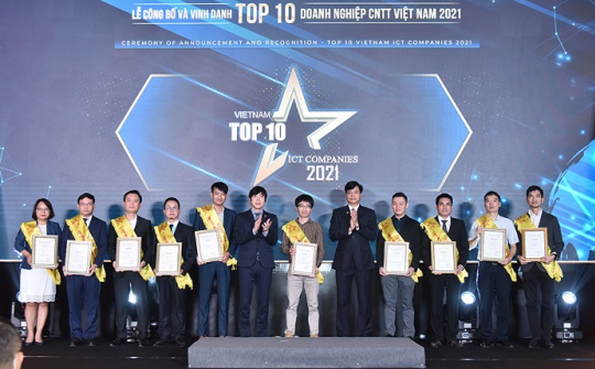 EVNICT đạt danh hiệu Top 10 doanh nghiệp Công nghệ thông tin Việt Nam năm 2021