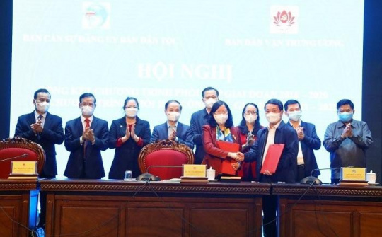 Ban Dân vận Trung ương và Ban Cán sự đảng Ủy ban Dân tộc ký kết phối hợp công tác, giai đoạn 2021-2025