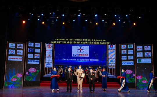 EVNPECC3 đạt giải thưởng top 20 “Dịch vụ chất lượng vàng vì quyền lợi người tiêu dùng”