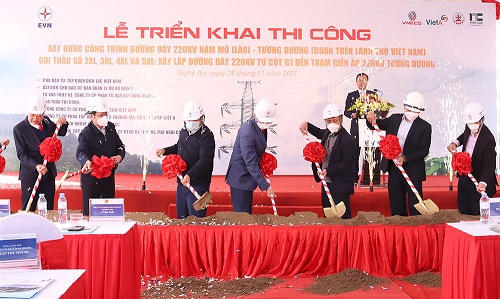 EVN thi công dự án truyền tải để mua điện từ 16 nhà máy thủy điện Lào