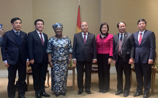 Bộ trưởng Nguyễn Hồng Diên tháp tùng Chủ tịch nước tiếp Bà Ngozi Okonjo-Iweal, Tổng giám đốc Tổ chức Thương mại thế giới WTO