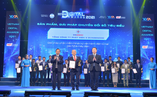 EVNGENCO3 nhận giải thưởng “Sản phẩm, giải pháp công nghệ số tiêu biểu năm 2021”