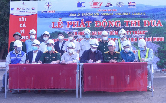 Phát động thi đua cao điểm 150 ngày đêm trên công trường Nhà máy thủy điện Ialy mở rộng