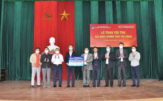 Tổng Công ty Thăm dò Khai thác Dầu khí (PVEP) tài trợ xây dựng Trường THCS Tân Thành