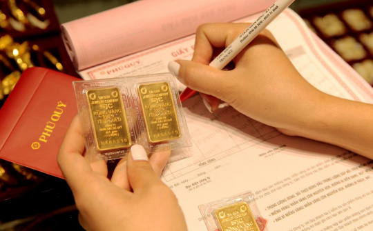 Giá vàng đồng loạt giảm nhẹ về mức 55,25 triệu đồng/lượng