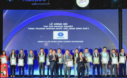 Nutricare vào top 500 doanh nghiệp tăng trưởng nhanh nhất Việt Nam