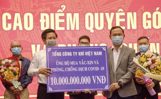 PV GAS tiếp tục ủng hộ 10 tỷ đồng cho Quỹ vắc xin phòng dịch COVID-19