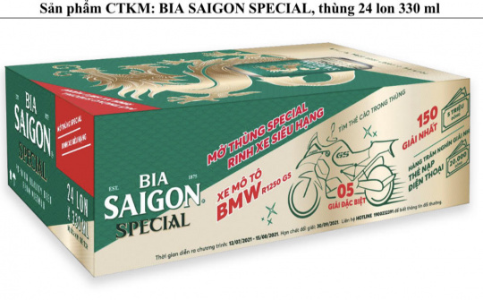 Thể lệ Chương trình khuyến mại “Mở thùng Special – Rinh xe siêu hạng” của Bia Saigon