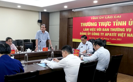 Tạo điều kiện thuận lợi để Công ty Apatit Việt Nam hoàn thành tốt nhiệm vụ được giao