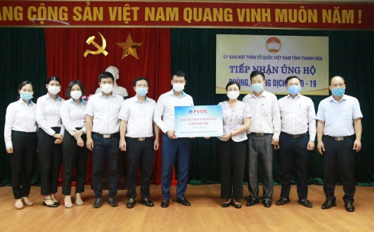 PVOIL: Ủng hộ tỉnh Thanh Hóa 01 tỷ đồng thực hiện công tác phòng chống dịch Covid-19