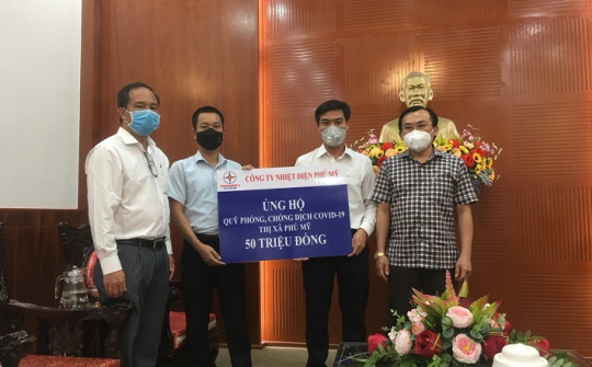 Nhiệt Phú Mỹ hỗ trợ gần 350 triệu đồng cho các đơn vị tuyến đầu chống dịch Covid-19