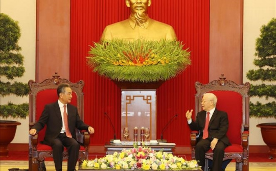 Tổng Bí thư Nguyễn Phú Trọng tiếp Ủy viên Quốc vụ, Bộ trưởng Ngoại giao Trung Quốc