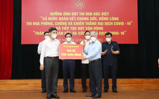 EVN tiếp tục ủng hộ 500 triệu đồng cho công tác phòng chống dịch COVID-19