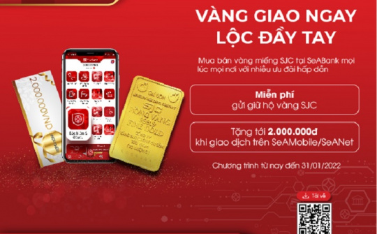 SeABank mở rộng cung cấp dịch vụ bán vàng SJC trực tuyến