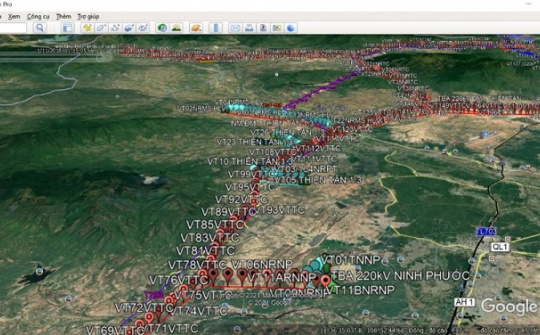 Ứng dụng “Google Earth Pro” trong quản lý kỹ thuật lưới điện truyền tải