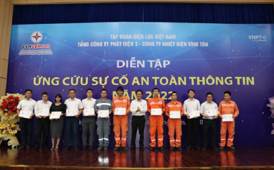 Nhiệt điện Vĩnh Tân diễn tập ứng cứu sự cố an toàn thông tin năm 2022