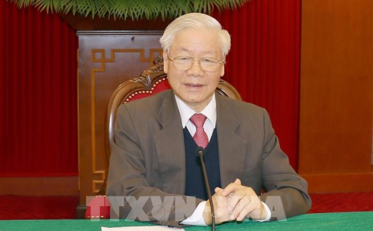 Tổng Bí thư Nguyễn Phú Trọng gửi điện chúc mừng đồng chí Tập Cận Bình tái cử Tổng Bí thư khóa XX Đảng Cộng sản Trung Quốc