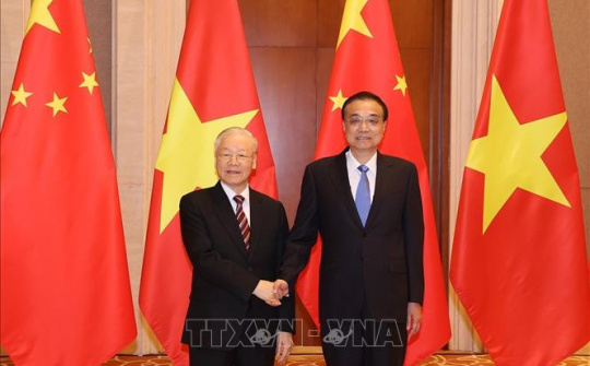 Tổng Bí thư Nguyễn Phú Trọng hội kiến Thủ tướng Quốc vụ viện Trung Quốc Lý Khắc Cường