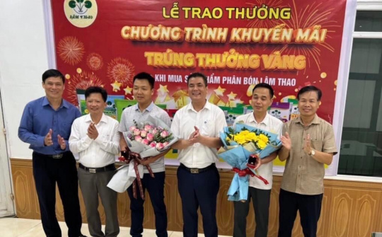 Cơ hội trúng Vàng SJC khi mua sản phẩm phân bón Lâm Thao