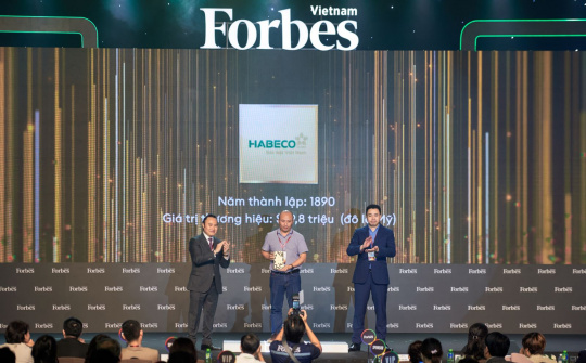 HABECO được vinh danh Top 25 Thương hiệu F&B dẫn đầu của Forbes Việt Nam