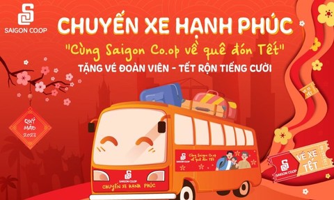 Saigon Co.op tổ chức "Chuyến xe 0 đồng" đưa người lao động về quê ăn Tết