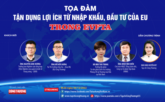 [TRỰC TUYẾN] Tận dụng lợi ích từ nhập khẩu, đầu tư của EU trong EVFTA