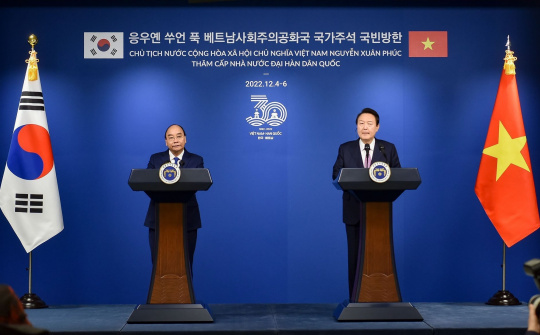 Việt Nam - Hàn Quốc nâng cấp quan hệ lên 'Đối tác chiến lược toàn diện'