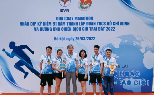 Đoàn thanh niên EVNGENCO1 tham gia Giải Marathon và hưởng ứng Giờ Trái đất 2022
