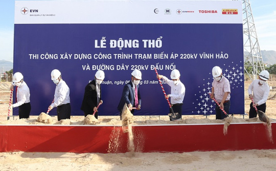 Triển khai thi công dự án Trạm biến áp 220kV Vĩnh Hảo và đường dây đấu nối