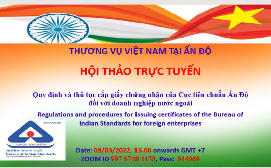 Quy định và thủ tục cấp giấy chứng nhận của Cục Tiêu chuẩn Ấn Độ (BIS) đối với doanh nghiệp nước ngoài