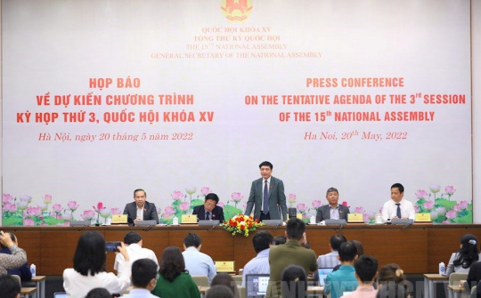 Kỳ họp thứ 3 Quốc hội khóa XV chính thức khai mạc vào sáng 23/5