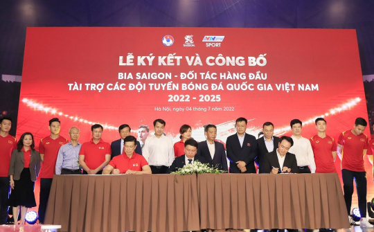 Bia Saigon trở thành đối tác hàng đầu – tài trợ cho đội tuyển bóng đá Quốc gia Việt Nam trong 3 năm