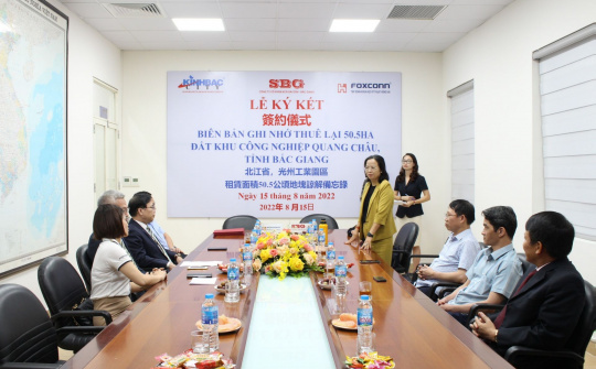 Foxconn dự kiến đầu tư 300 triệu USD vào KCN Quang Châu, Bắc Giang