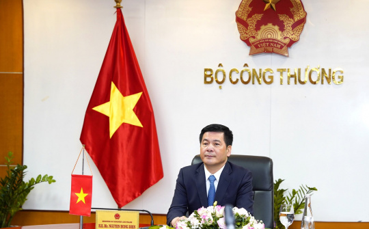 Bộ trưởng Nguyễn Hồng Diên phát biểu chúc mừng trực tuyến nhân kỷ niệm 73 năm ngày thiết lập quan hệ ngoại giao Việt Nam – Trung Quốc