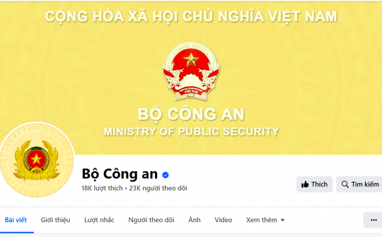 Bộ Công an ra mắt trang thông tin trên Facebook