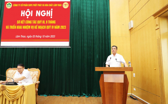 Supe Lâm Thao hoàn thành 92% kế hoạch năm 2023