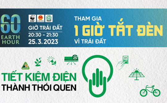 Giờ Trái đất năm 2023: Lan tỏa thông điệp “Tiết kiệm điện - thành thói quen”