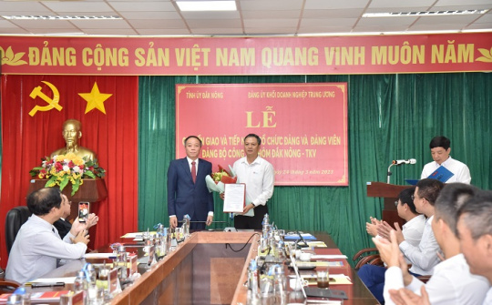 Chuyển giao Đảng bộ Công ty Nhôm Đắk Nông về Đảng bộ TKV