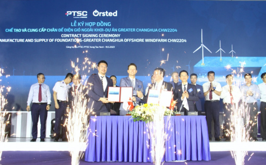 PTSC ký hợp đồng sản xuất chân đế turbine cho dự án điện gió ngoài khơi lớn hàng đầu châu Á