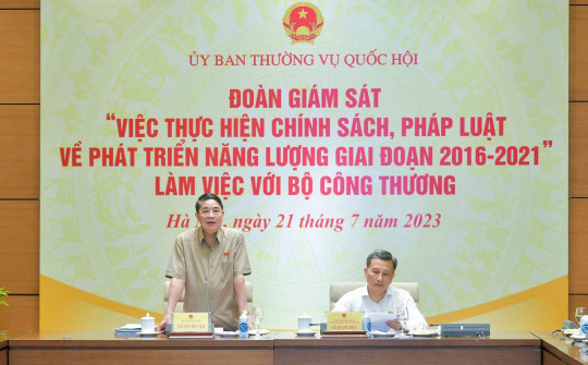 Đoàn Giám sát của Quốc hội làm việc với Bộ Công Thương về thực hiện chính sách, pháp luật ngành năng lượng