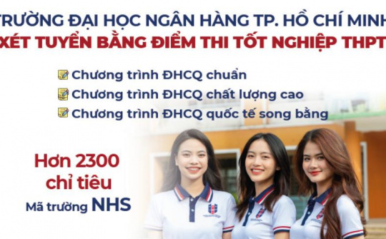 Trường Đại học Ngân hàng TP. Hồ Chí Minh công bố chỉ tiêu cho phương thức xét điểm thi tốt nghiệp THPT 2023
